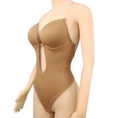 Showlu Fashion Store S / coffee Manufacturer Shapewear for Women, Plunge Backless Body Shaper Bra Backless Bodysuits U Plunge Seamless Thong Full Bodysuits