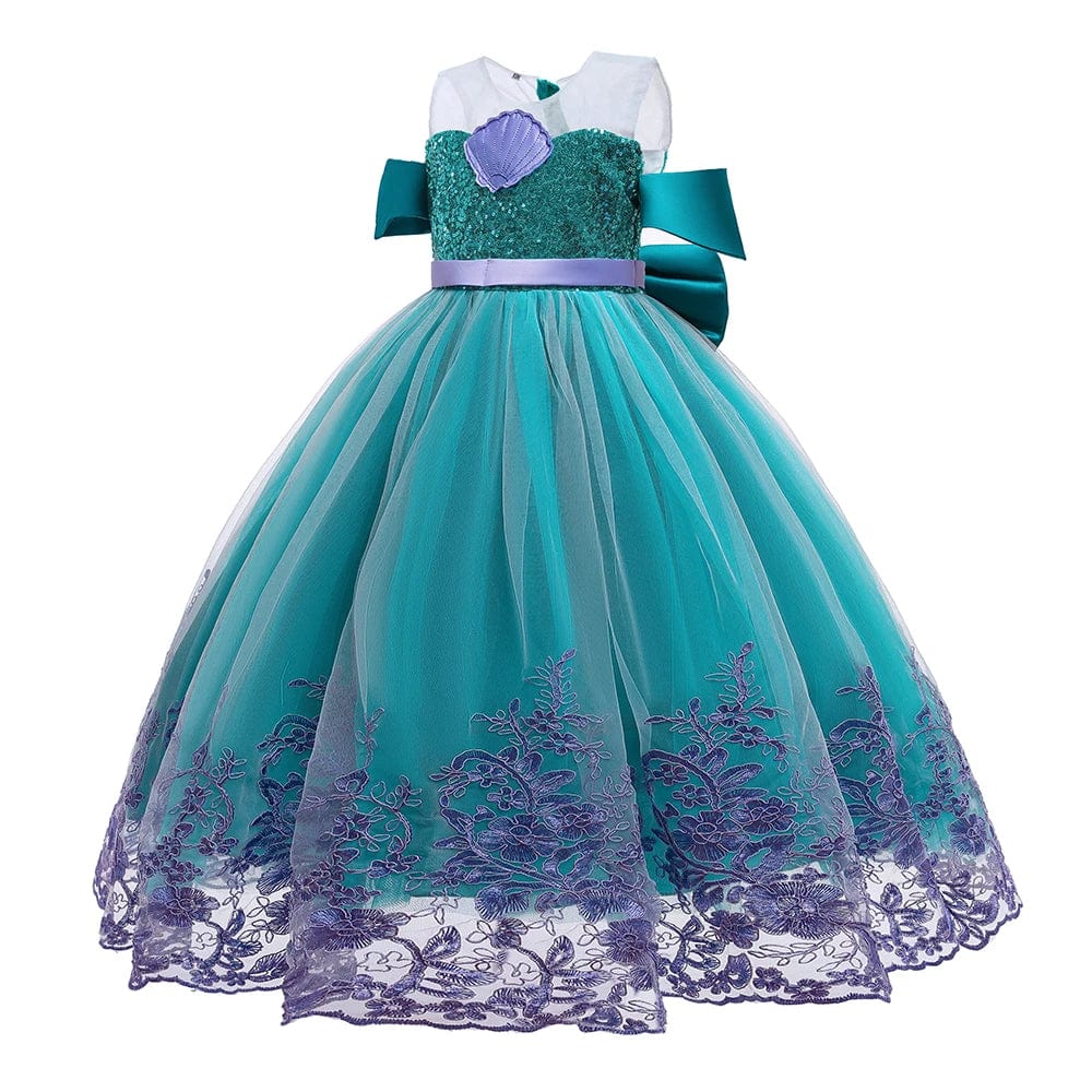 Showlu Fashion Store size 100cm=2-3y / green Popular Kids Mermaid Cosplay Dress Age 2-10 Years Old Princess Girls Party Dress Children Movie Costumes