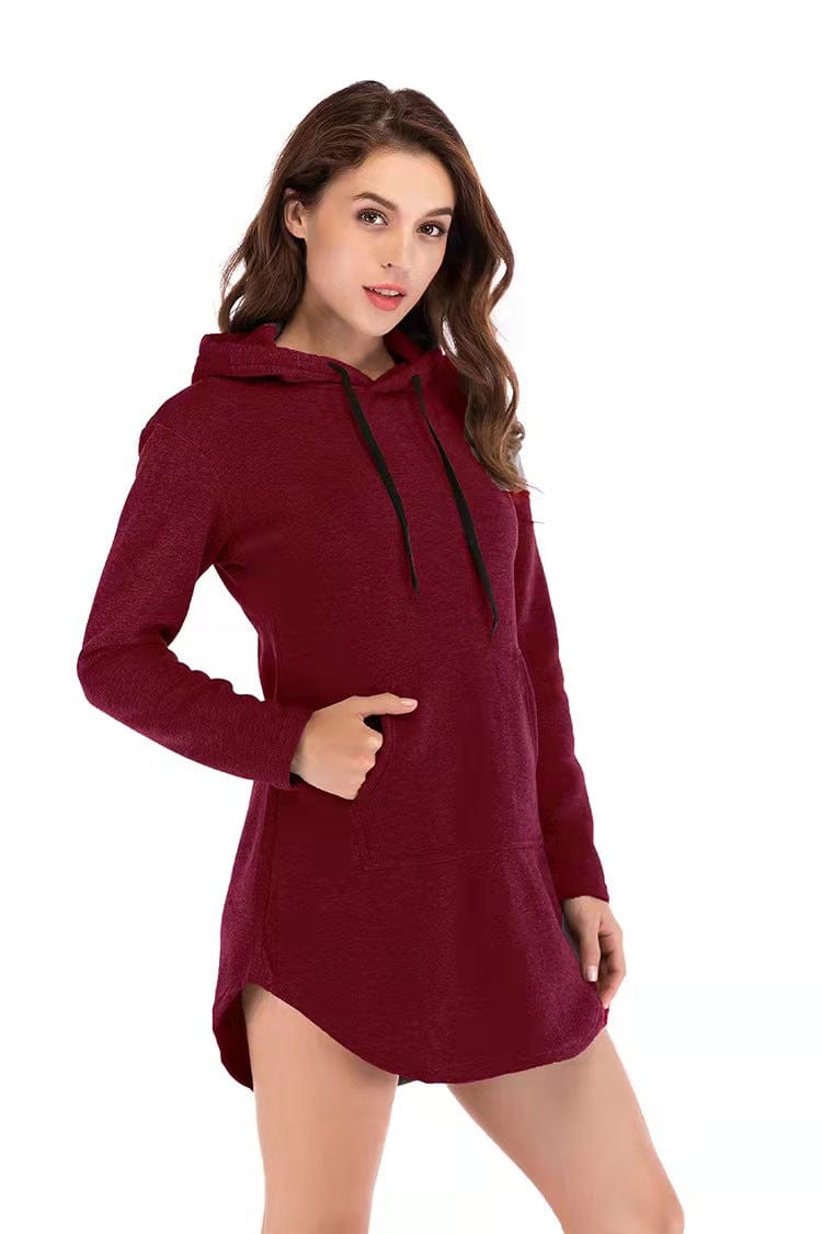 Showlu Fashion Store XL / Burgundy Women's spring autumn Hoodie nurse's sweater sports training clothes