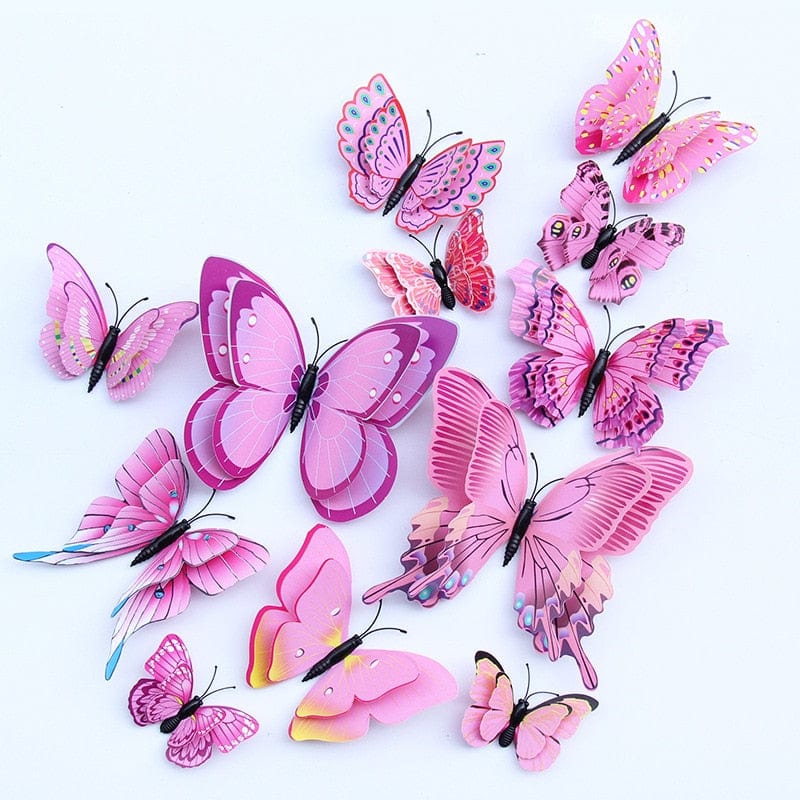 Showlu Store Nation 0 Pink - Magnet Use Butterfly Wall Stickers to Decorate Your Room