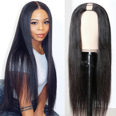 Showlu Store Nation 0 Straight Wigs Cheap U Part Wig Brazilian Human Hair Wigs For Women Virgin Hair Glueless Middle U Shape Wig 180 Density wholesale