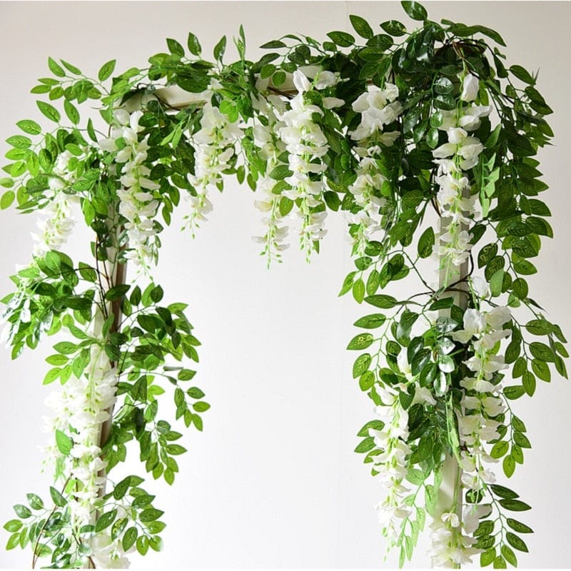 Showlu Store Nation 0 Wedding Arch Flower Decoration with Artificial Wisteria Vine